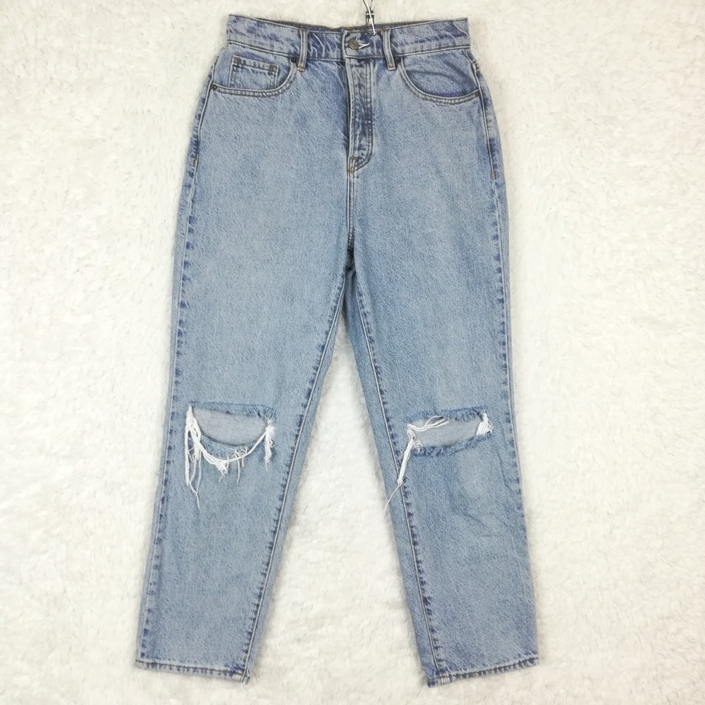 Pacsun‎ Womens Jeans High Rise Straight Leg Button Fly Blue Denim Light Wash 27